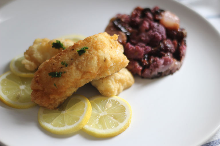 Fried cod with cauliflower ‘affogato’ recipe