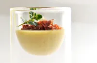 Chicken liver parfait with smoked bacon