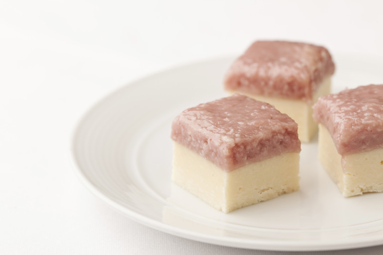 White chocolate and raspberry coconut ice