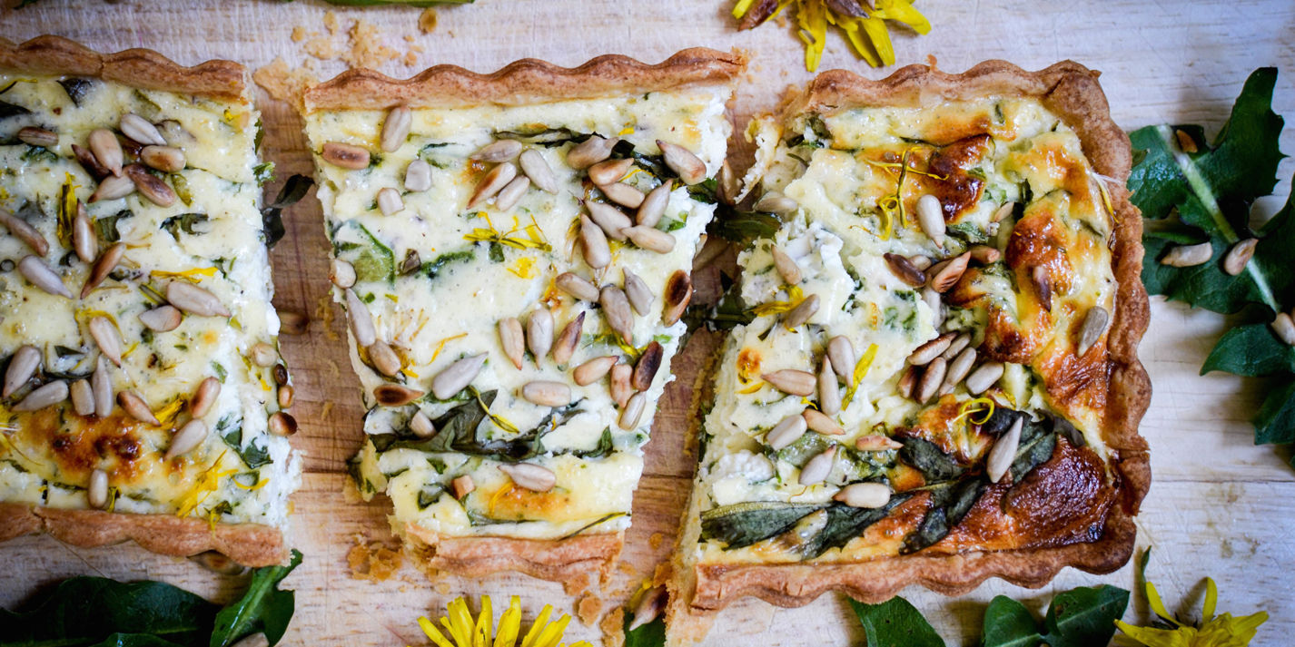 Feta and Dandelion Tart Recipe - Great British Chefs