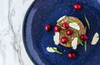 Mushroom and chestnut pate with tarragon and fermented cranberries
