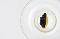 Smoked caviar and frozen zabaglione