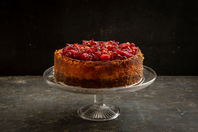 Spiced cranberry and orange cheesecake