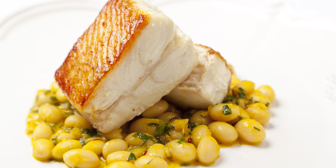 Halibut Recipe with Coco Beans - Great British Chefs