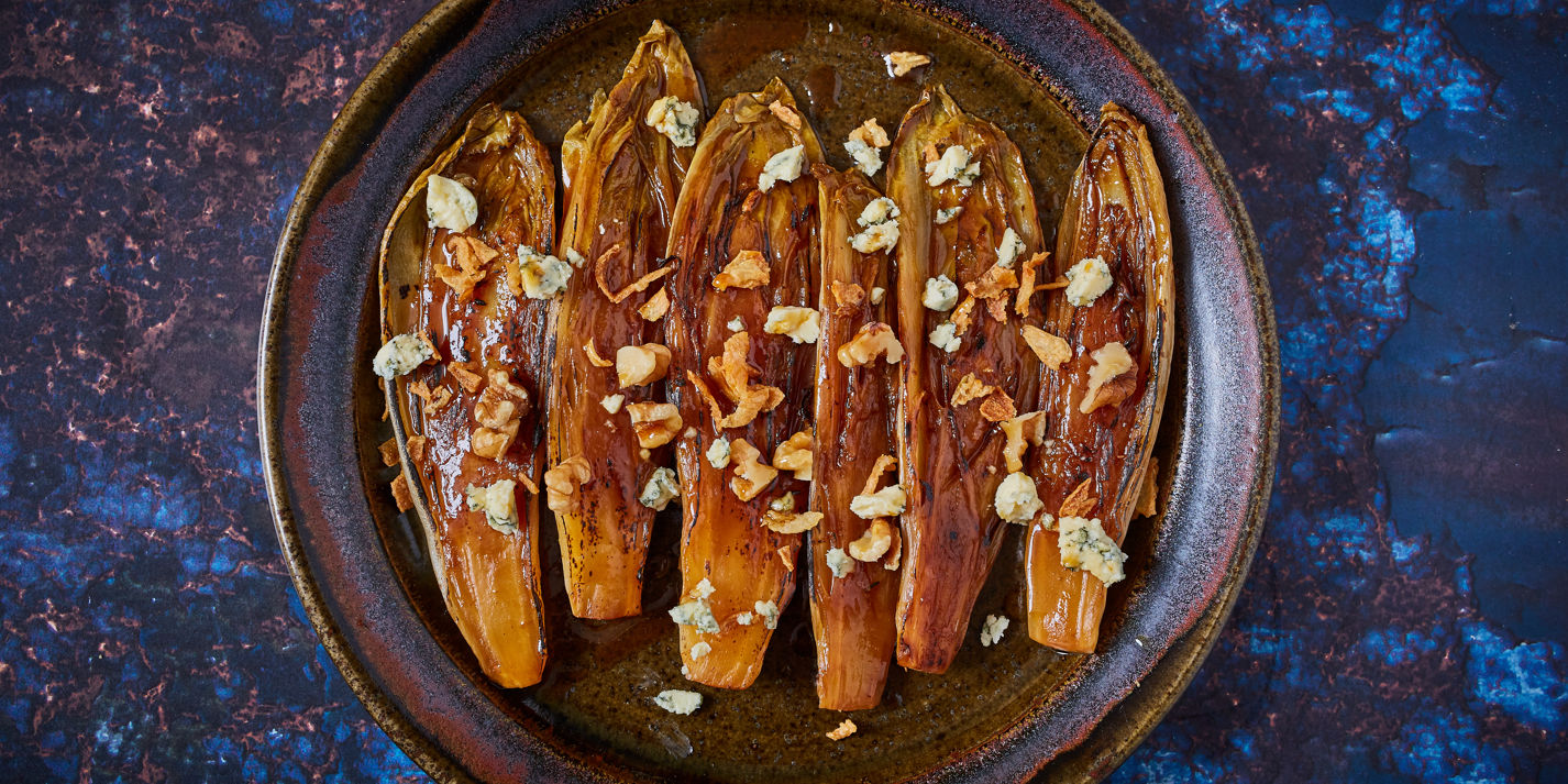 Caramelised Chicory with Orange and Blue Cheese Recipe - Great British Chefs