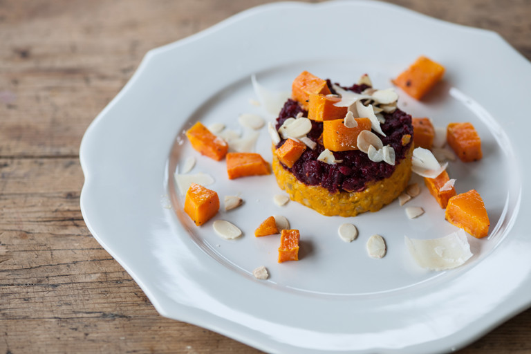 Orange and pink risotto