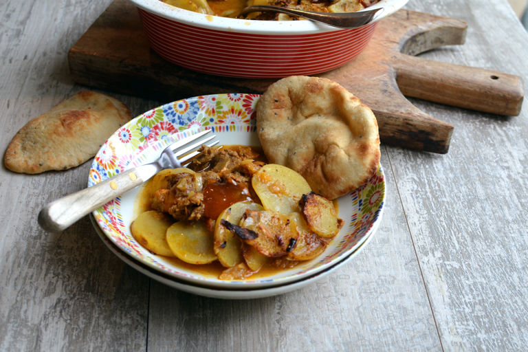Madras and apricot beef hotpot