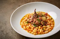 Cuttlefish stew with white beans and 'nduja