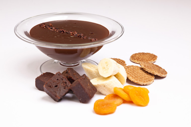 Hot ganache with dipping treats