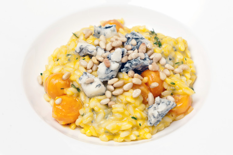Butternut squash, pine nut and Gorgonzola risotto