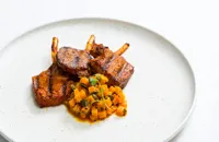 Pudina chops - spiced minted lamb chops with pickled pumpkin