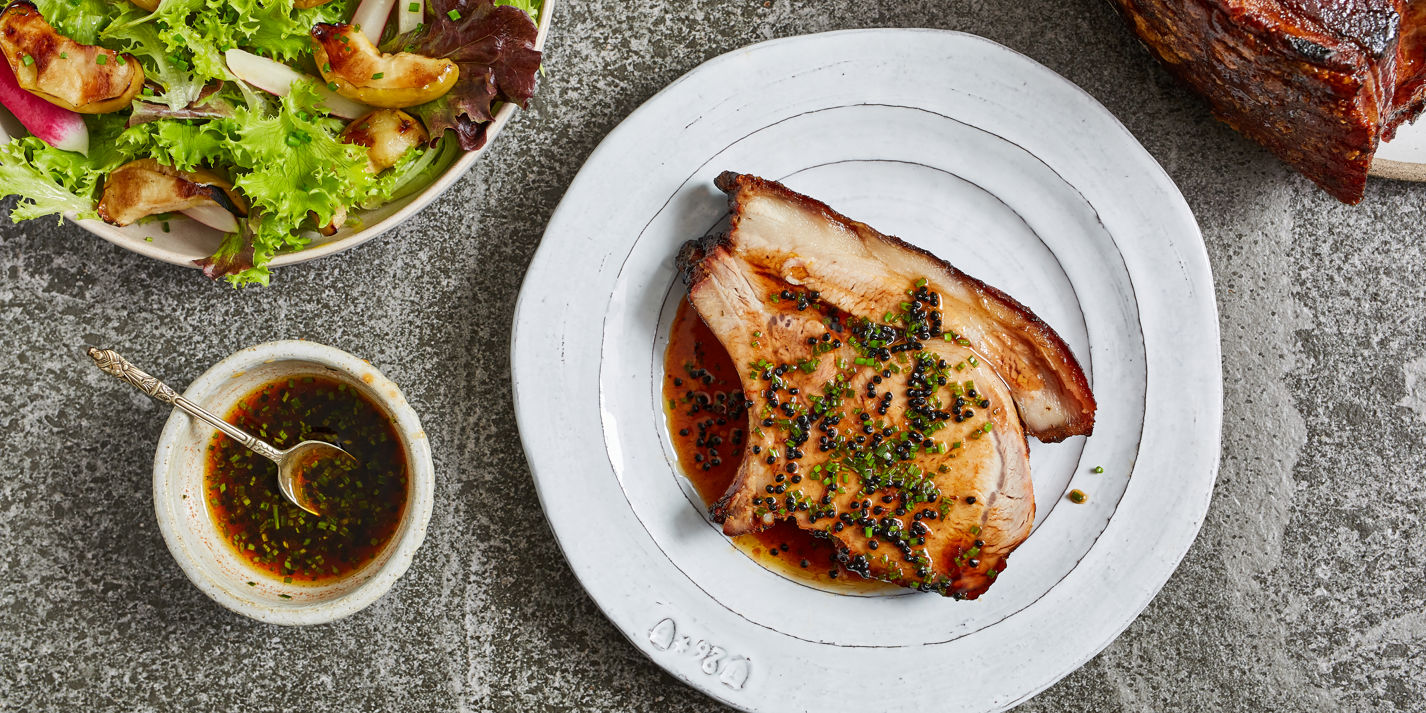 Paprika and Honey Glazed Pork Loin with Charred Apple Salad Recipe - Great British Chefs