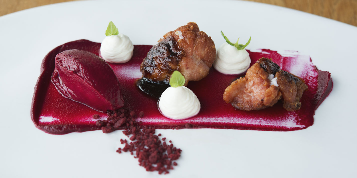 Crispy Sweetbreads Recipe with Beetroot Ice Cream - Great Italian Chefs