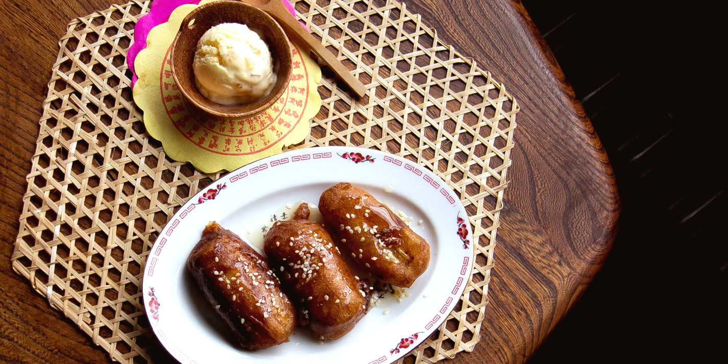 image of Chinese-Style Banana Fritters With Ginger Ice Cream recipe by Great British Chefs