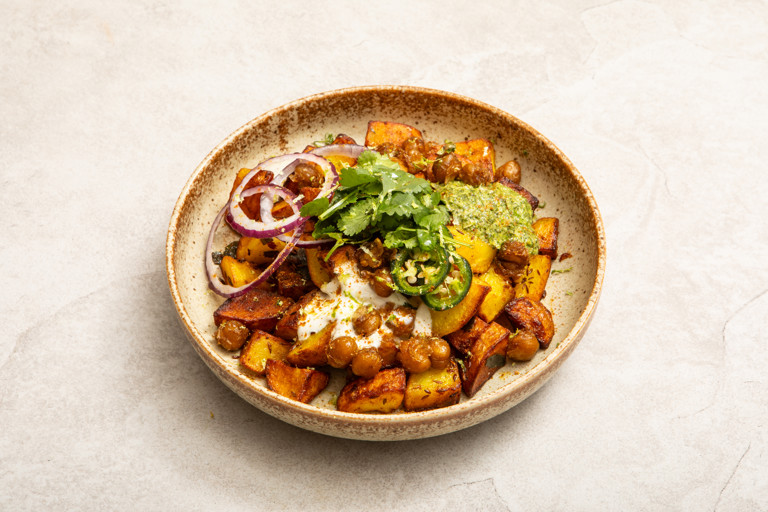 Potato and chickpea chaat