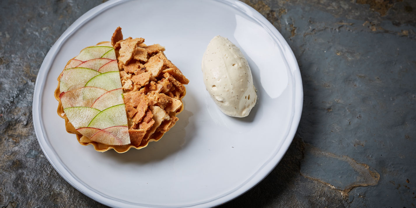 Apple Tart with Koji and Hazelnut Crumble Recipe Great British Chefs
