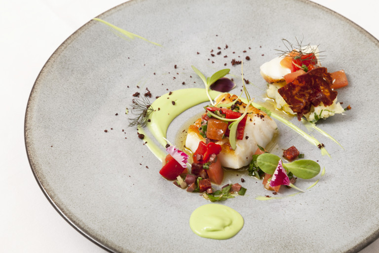 Icelandic cod, avocado and chorizo