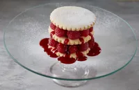 Raspberry shortbread stack