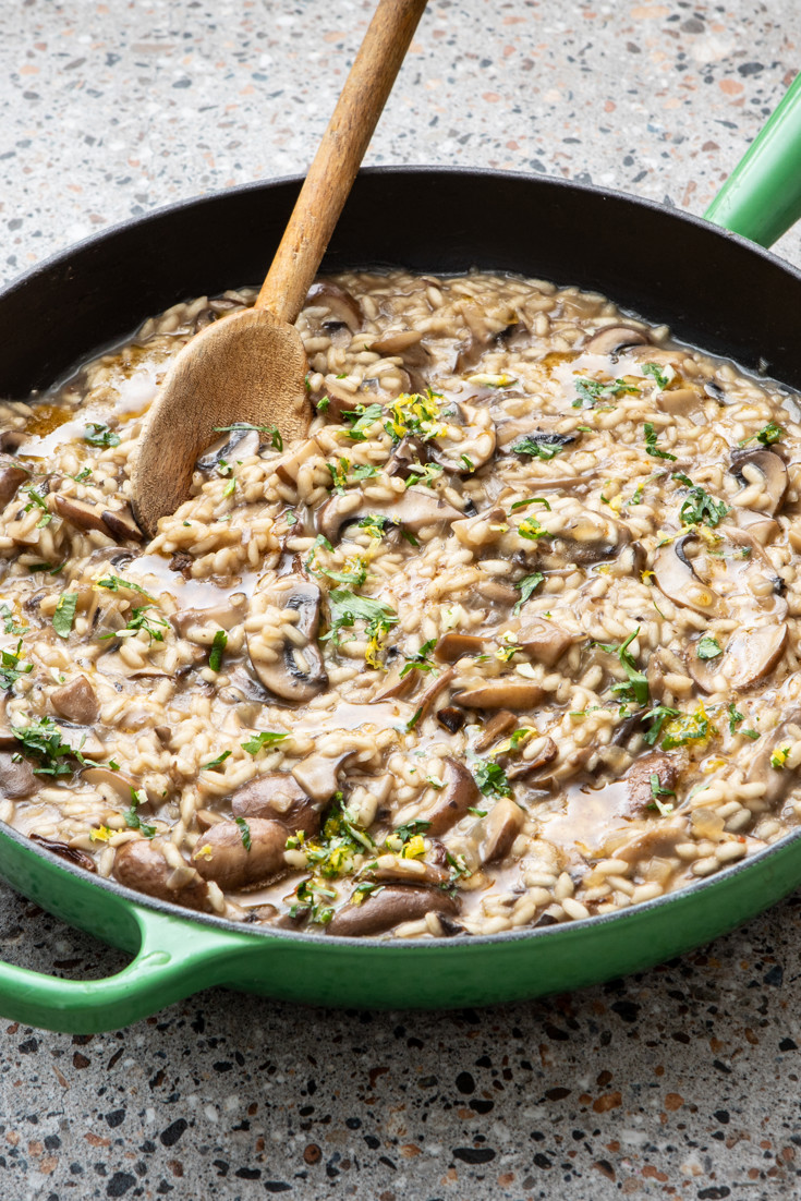 Mushroom Risotto with Brown Butter and Gremolata Recipe - Great British