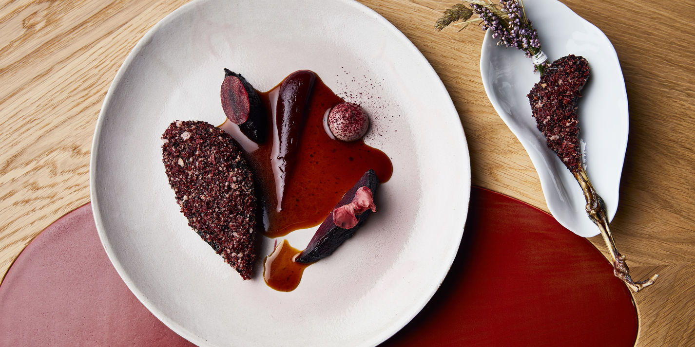 Grouse with Beetroot, Blueberries and Foie Gras Recipe
