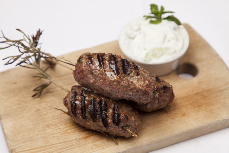 Welsh Lamb koftas with cucumber sauce