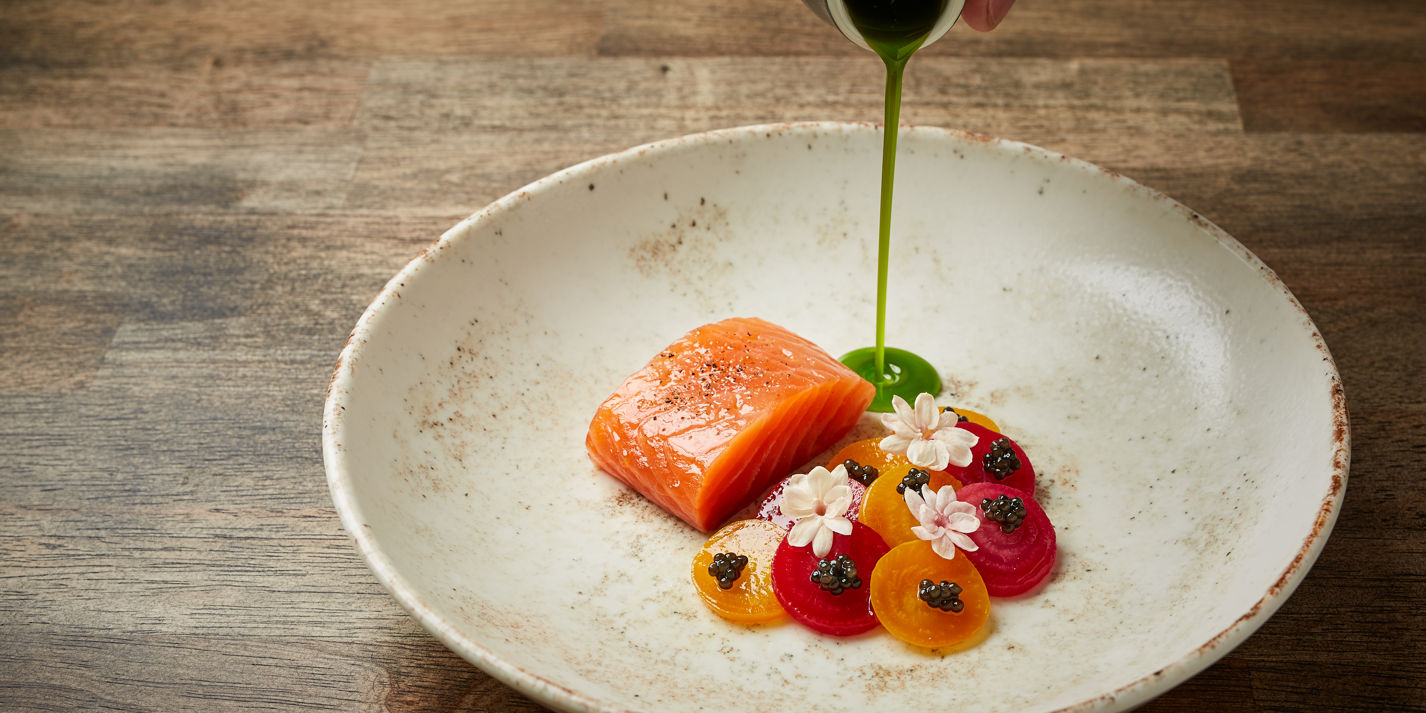 Cured Trout with Beetroot and White Asparagus Recipe - Great British Chefs