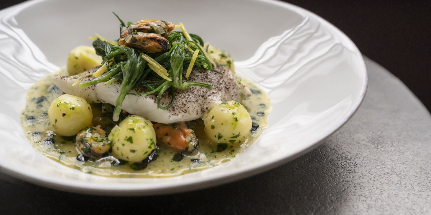 Brill with Mussels and Jersey Royals Recipe - Great British Chefs