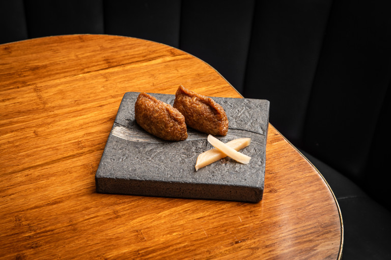 Inari sushi with British smoked eel