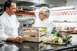 Alain Ducasse with chef Romain Meder