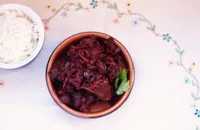 Dark spiced venison beetroot curry 