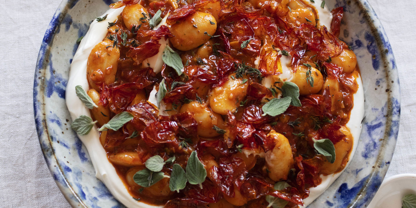 Butter Beans with Roasted Cherry Tomatoes Recipe - Great British Chefs-image