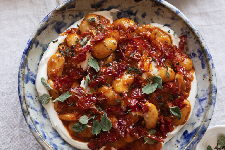 Butter beans with roasted cherry tomatoes