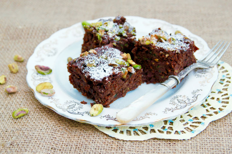 Courgette, cardamom and chocolate brownies