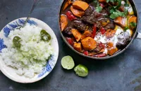 Beef Stew with Lime Rice Recipe