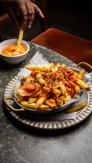 Kimchi _disco fries_ recipe reel