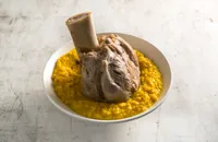 Braised veal shank with risotto Milanese