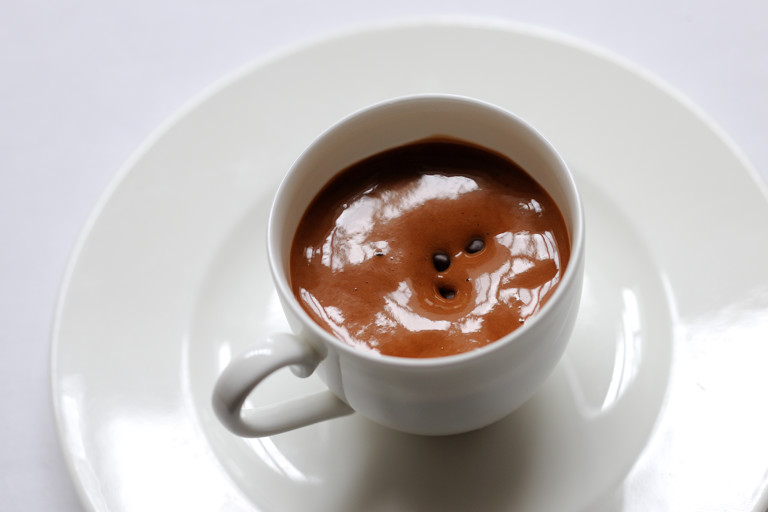 Warm milk chocolate emulsion