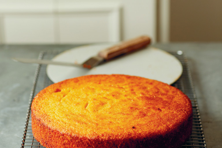 Sticky orange polenta cake