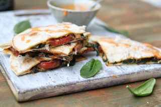 Chorizo, spinach and Le Gruyère AOP quesadillas