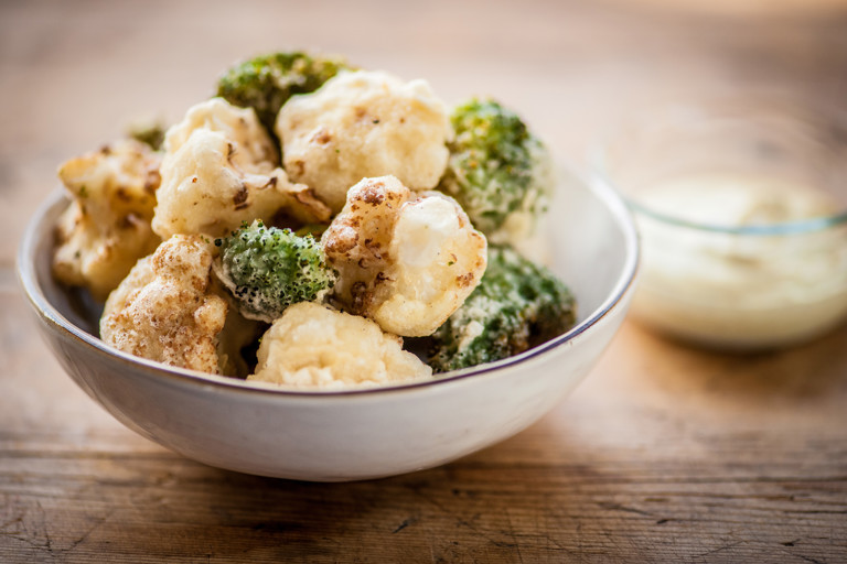 Cauliflower and broccoli fritters