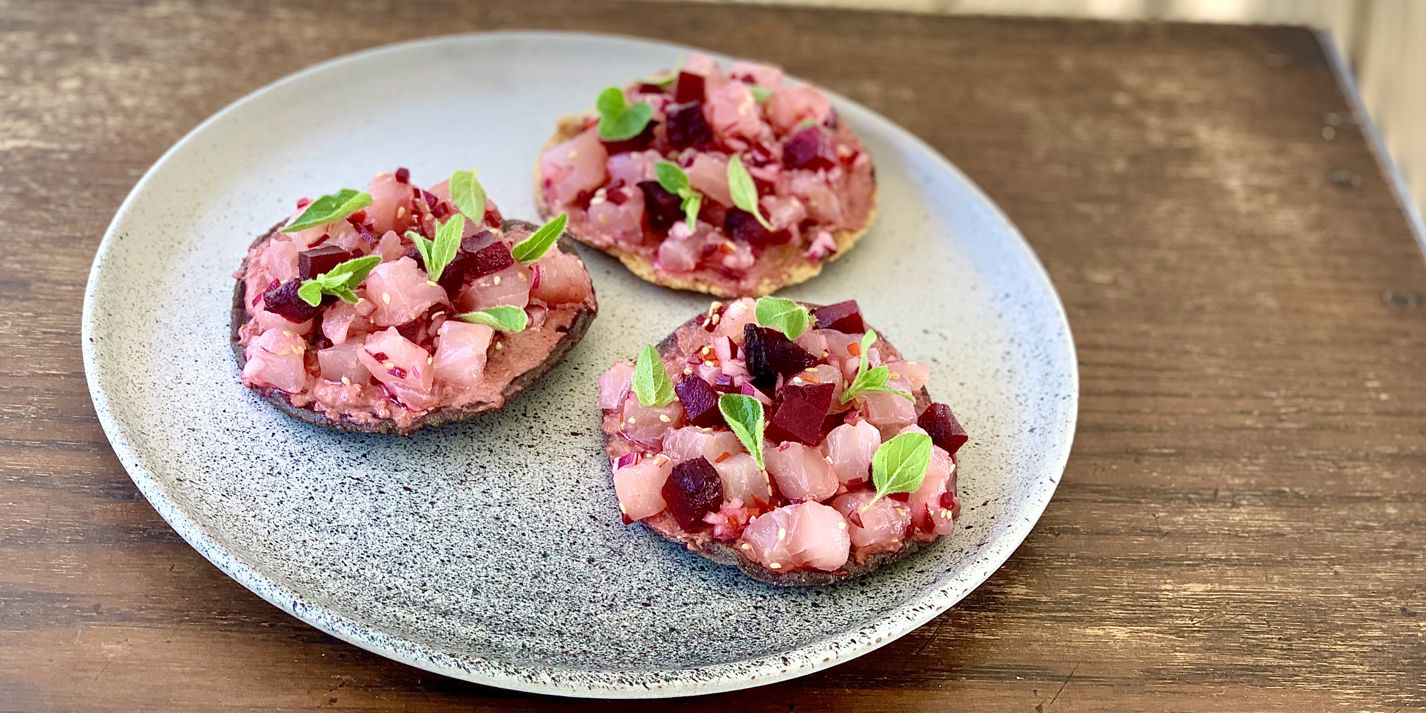 Sea Bass Ceviche with Beetroot Tostadas Recipe Great British Chefs