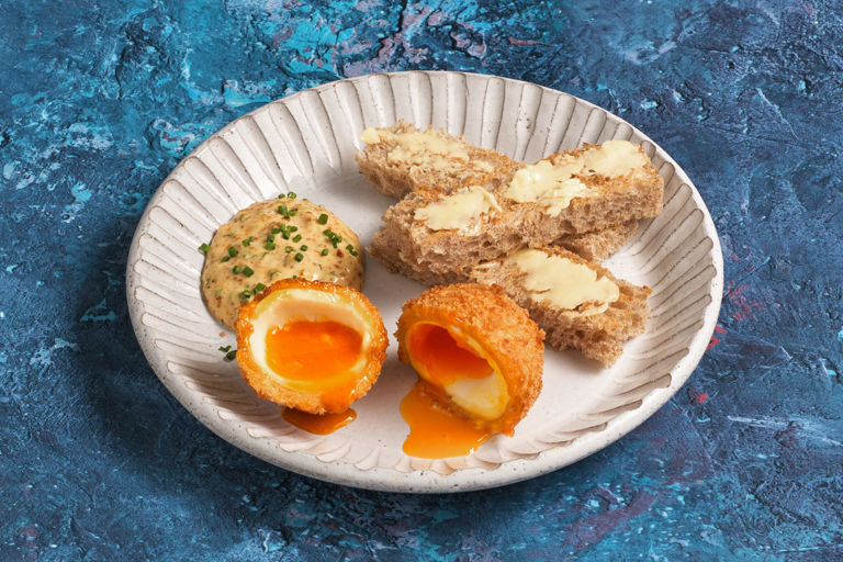 Crispy Parmesan eggs