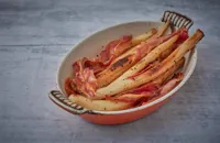 Honey mustard roast salsify with bacon