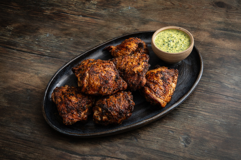 Peruvian grilled chicken with aji verde
