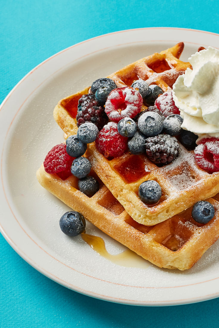 Mini Belgian Waffles With Fresh Berries And Maple Syrup by kitchnkid, Quick & Easy Recipe