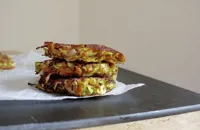 Okonomiyaki - sweet potato and cabbage pancakes