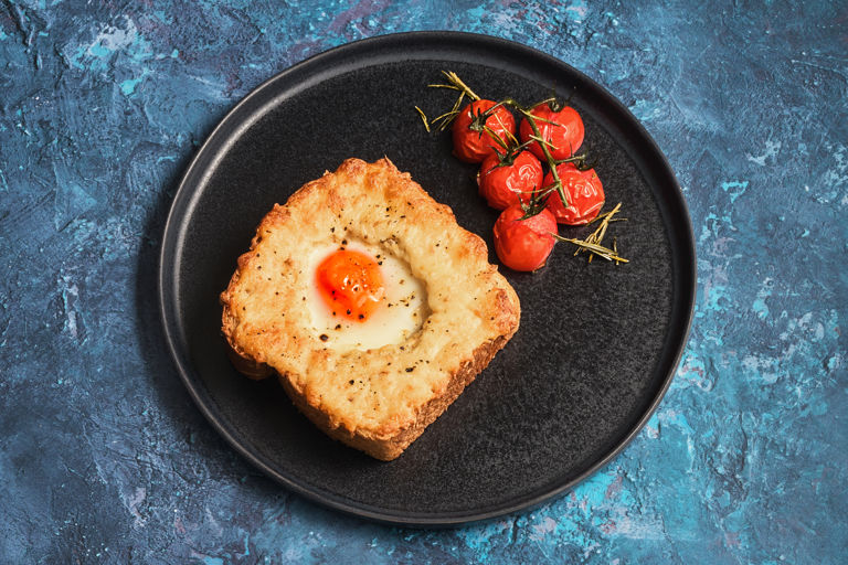 Scamorza egg in a hole