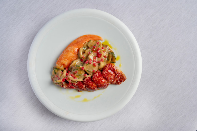Orecchiette of native lobster, raspberries, cumin and herbs