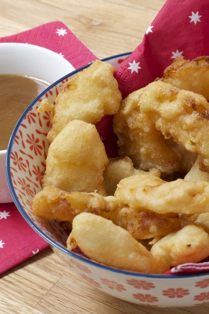 Pineapple fritters with spicy toffee sauce recipe Great British Chefs