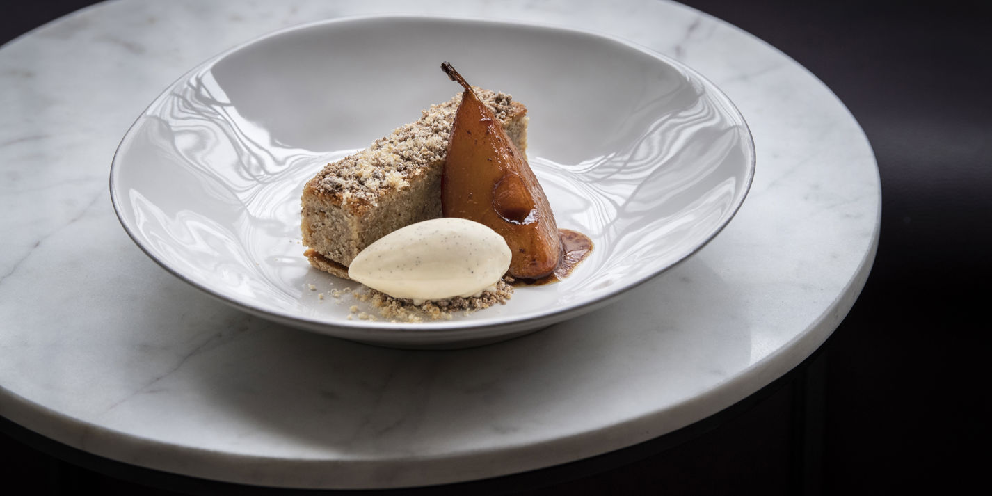 Hazelnut and Brown Butter Tart with Pear Recipe - Great British Chefs
